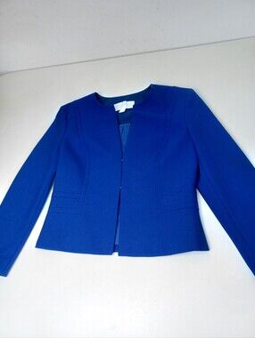 Boss Jadama Jacket Size 2 Women In Blue Collarless Office Career Quiet Luxury